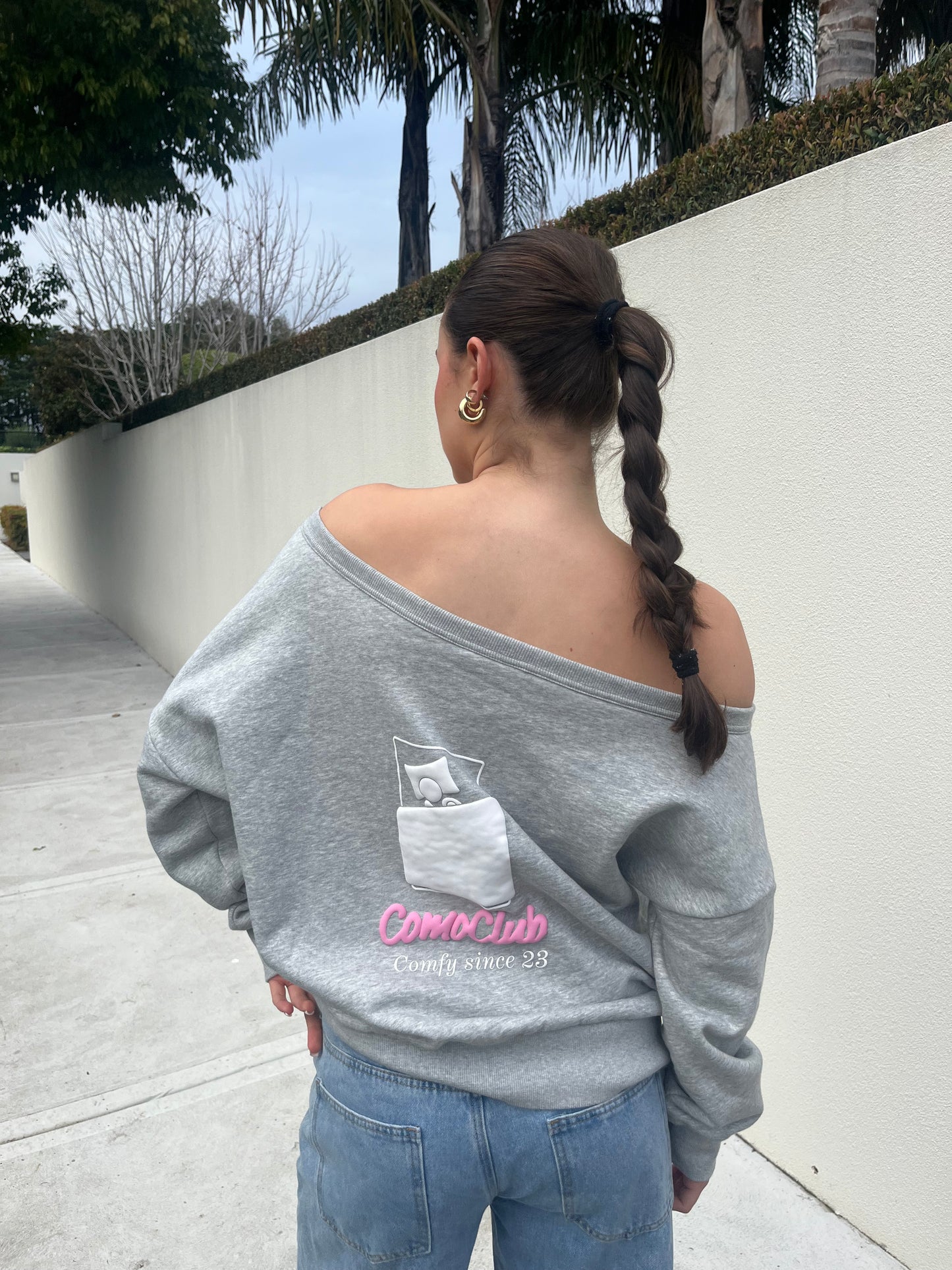 GREY/PINK OFF THE SHOULDER JUMPER