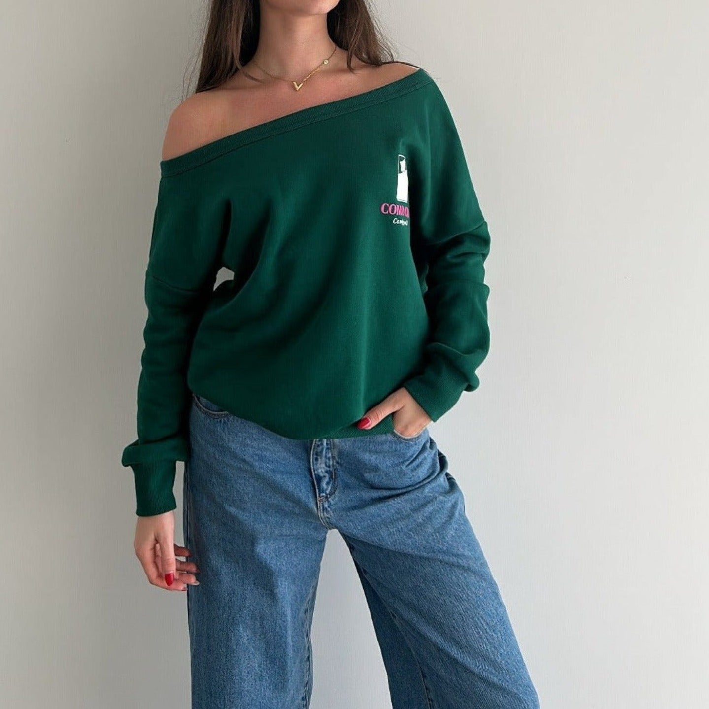 EMERALD OFF THE SHOULDER JUMPER